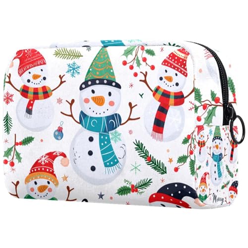 Kosmetiktaschen Für Frauen Weihnachten Schneemann Muster Cute Schminkkoffer Reisetasche Kosmetiktasche Organizer von EJFICAHG