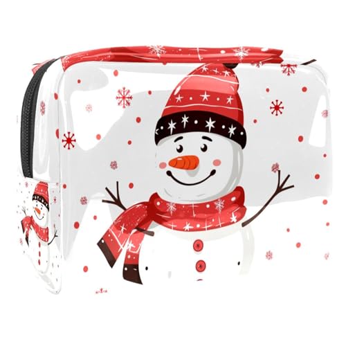 Kosmetiktaschen Für Frauen Weihnachten Schneemann Muster Niedlich Schminkkoffer Reisetasche Kosmetiktasche Organizer 18.5x7.5x13cm von EJFICAHG