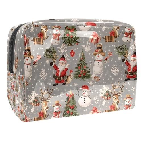 Kosmetiktaschen Für Frauen Weihnachten Schneemann Muster Schminkkoffer Reisetasche Kosmetiktasche Organizer 18.5x7.5x13cm von EJFICAHG