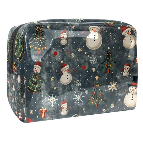 Kosmetiktaschen Für Frauen Weihnachten Schneemann Muster Schminkkoffer Reisetasche Kosmetiktasche Organizer 18.5x7.5x13cm von EJFICAHG