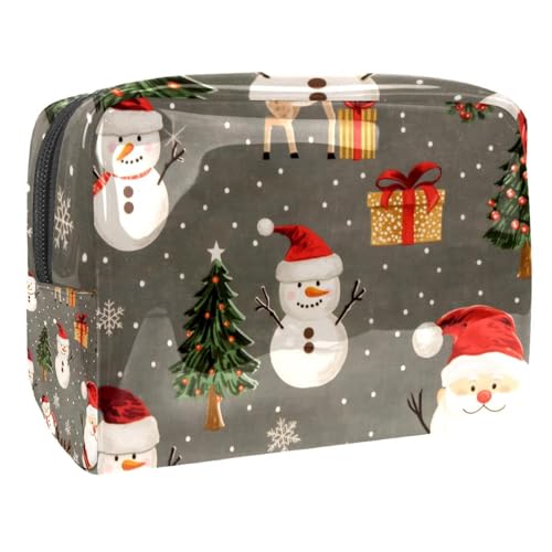 Kosmetiktaschen Für Frauen Weihnachten Schneemann Muster Schminkkoffer Reisetasche Kosmetiktasche Organizer 18.5x7.5x13cm von EJFICAHG
