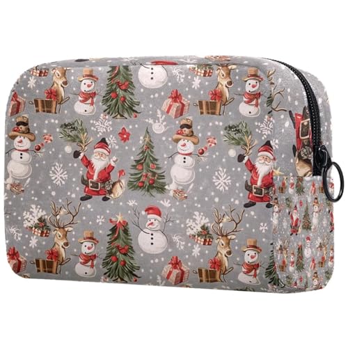 Kosmetiktaschen Für Frauen Weihnachten Schneemann Muster Schminkkoffer Reisetasche Kosmetiktasche Organizer von EJFICAHG