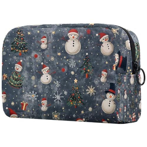 Kosmetiktaschen Für Frauen Weihnachten Schneemann Muster Schminkkoffer Reisetasche Kosmetiktasche Organizer von EJFICAHG