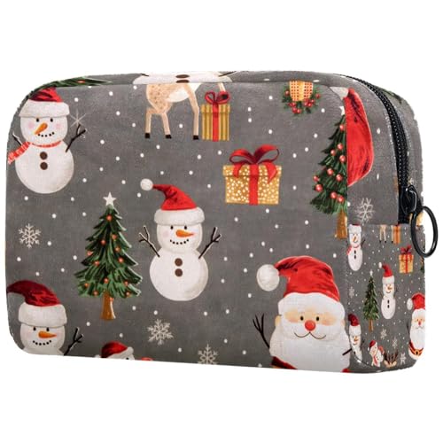 Kosmetiktaschen Für Frauen Weihnachten Schneemann Muster Schminkkoffer Reisetasche Kosmetiktasche Organizer von EJFICAHG
