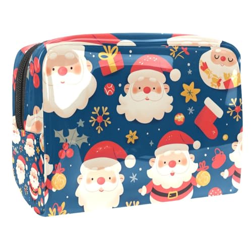 Kosmetiktaschen Für Frauen Weihnachten Weihnachtsmann Muster Schminkkoffer Reisetasche Kosmetiktasche Organizer 18.5x7.5x13cm von EJFICAHG