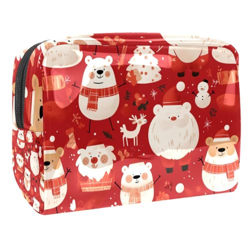 Kosmetiktaschen Für Frauen Weihnachten Weihnachtsmann Muster Schminkkoffer Reisetasche Kosmetiktasche Organizer 18.5x7.5x13cm von EJFICAHG