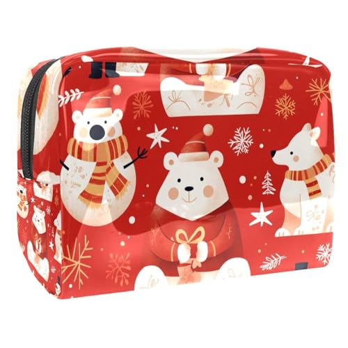 Kosmetiktaschen Für Frauen Weihnachten Weihnachtsmann Muster Schminkkoffer Reisetasche Kosmetiktasche Organizer 18.5x7.5x13cm von EJFICAHG