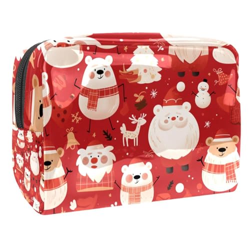 Kosmetiktaschen Für Frauen Weihnachten Weihnachtsmann Muster Schminkkoffer Reisetasche Kosmetiktasche Organizer 18.5x7.5x13cm von EJFICAHG