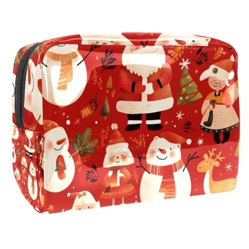 Kosmetiktaschen Für Frauen Weihnachten Weihnachtsmann Muster Schminkkoffer Reisetasche Kosmetiktasche Organizer 18.5x7.5x13cm von EJFICAHG