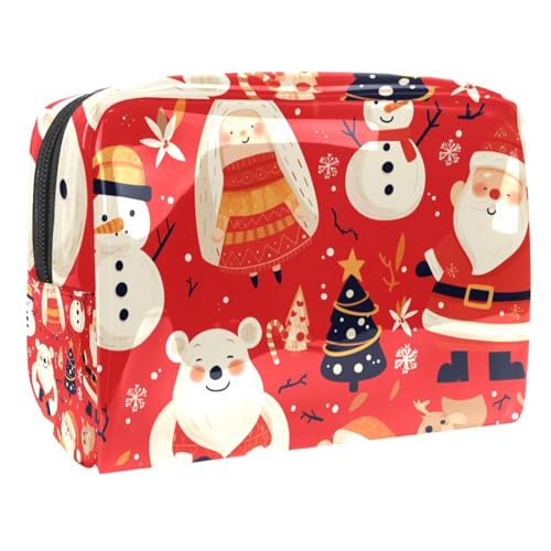 Kosmetiktaschen Für Frauen Weihnachten Weihnachtsmann Muster Schminkkoffer Reisetasche Kosmetiktasche Organizer 18.5x7.5x13cm von EJFICAHG