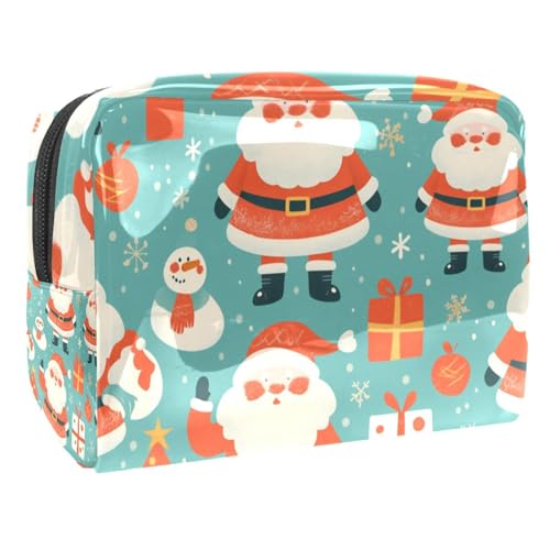 Kosmetiktaschen Für Frauen Weihnachten Weihnachtsmann Muster Schminkkoffer Reisetasche Kosmetiktasche Organizer 18.5x7.5x13cm von EJFICAHG