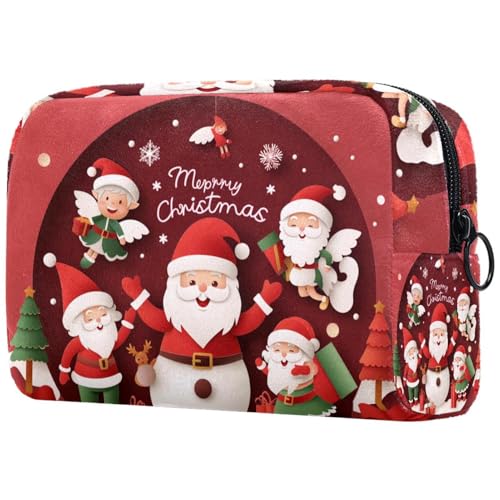 Kosmetiktaschen Für Frauen Weihnachten Weihnachtsmann Niedlicher Schneemann Schminkkoffer Reisetasche Kosmetiktasche Organizer von EJFICAHG