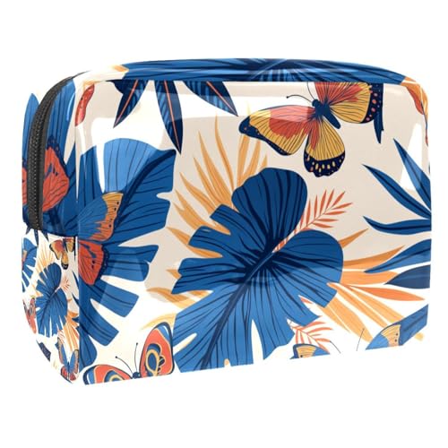 Kosmetiktaschen Für Frauen Weihnachten Weihnachtsmann Und Schneeflocken Schminkkoffer Reisetasche Kosmetiktasche Organizer 18.5x7.5x13cm von EJFICAHG