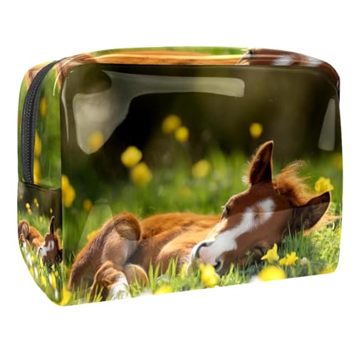 Kosmetiktaschen Für Frauen Weihnachten Weihnachtsmann Und Schneeflocken Schminkkoffer Reisetasche Kosmetiktasche Organizer 18.5x7.5x13cm von EJFICAHG