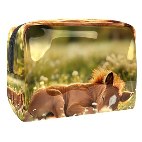 Kosmetiktaschen Für Frauen Weihnachten Weihnachtsmann Und Schneeflocken Schminkkoffer Reisetasche Kosmetiktasche Organizer 18.5x7.5x13cm von EJFICAHG