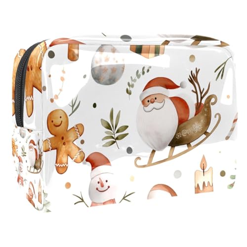 Kosmetiktaschen Für Frauen Weihnachts-Muster Schminkkoffer Reisetasche Kosmetiktasche Organizer 18.5x7.5x13cm von EJFICAHG