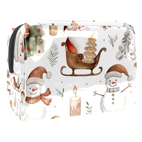 Kosmetiktaschen Für Frauen Weihnachts-Muster Schminkkoffer Reisetasche Kosmetiktasche Organizer 18.5x7.5x13cm von EJFICAHG