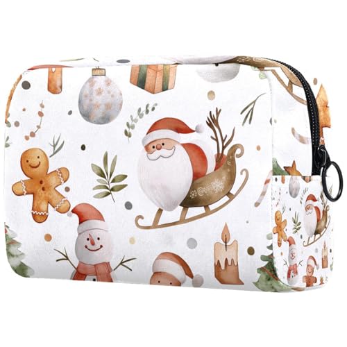 Kosmetiktaschen Für Frauen Weihnachts-Muster Schminkkoffer Reisetasche Kosmetiktasche Organizer von EJFICAHG