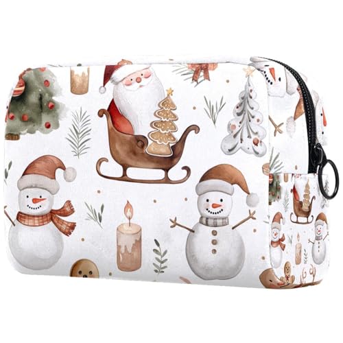 Kosmetiktaschen Für Frauen Weihnachts-Muster Schminkkoffer Reisetasche Kosmetiktasche Organizer von EJFICAHG