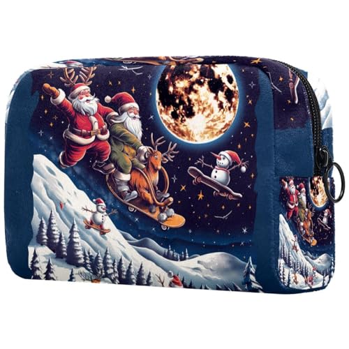 Kosmetiktaschen Für Frauen Weihnachtsszene Schminkkoffer Reisetasche Kosmetiktasche Organizer von EJFICAHG