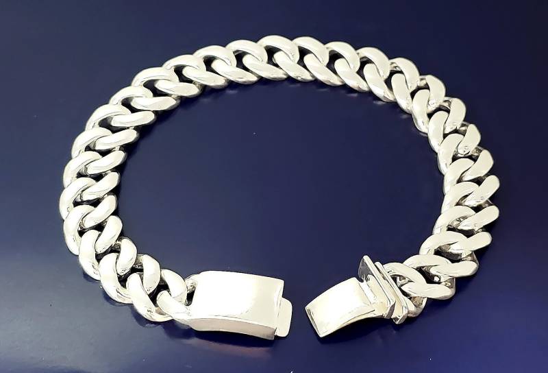12 Mm Schweres Massives Sterling Silber Miami Cuban Link Curb Armband Handmade in Usa Mit Maßgefertigtem Box Lock Größen 7, 7, 5, 8, 8, 5, 9, 9, 5 von EJewelryPlus