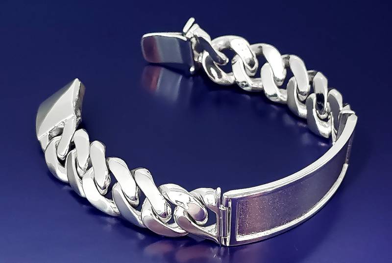 15, 5 Mm Schweres Sterling Silber Miami Cuban Link Id Armband Handmade in Usa 75 Gramm Massiv 925 Custom Box Lock von EJewelryPlus