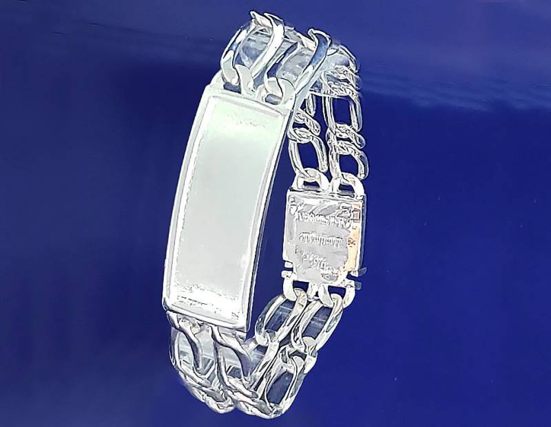 16 Mm Schweres Massives Sterling Silber Double 2Reihiges Glieder Id Armband Handarbeit in Usa 8 Zoll 38 Gramm 16 Mm Schweres Massives Sterling Silber Double 2Reihiges Glieder Id Armband Handarbeit in Usa 8 Zoll 38 Gramm von EJewelryPlus