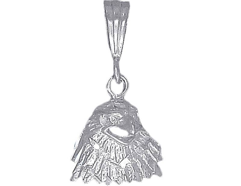 Adlerkopf Sterling Silber Charm Halskette 1, 1 Zoll 1, 8 Gramm Mit Schnitt Diamant-Finish Und 24-Zoll-Figaro-Kette von EJewelryPlus