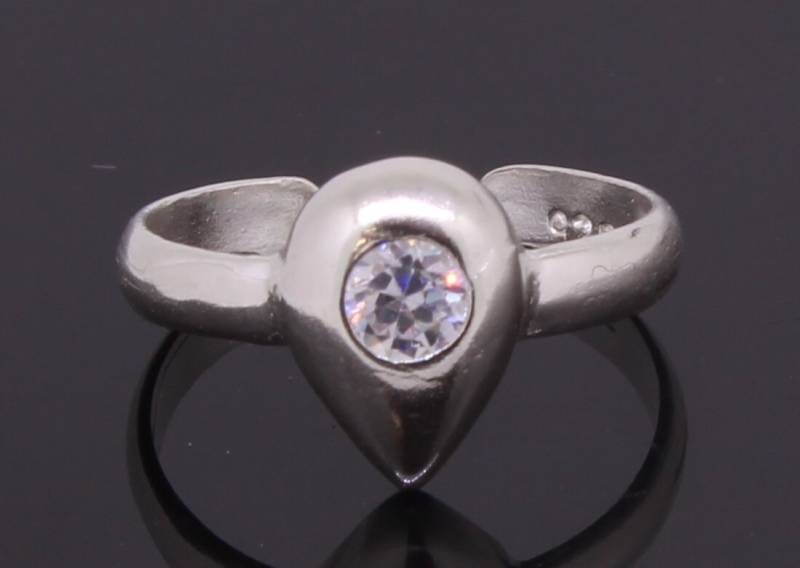 Einstellbare Silberring Mit Zirkonia Stein von EJewelryPlus