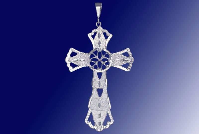 Große Schwere Sterling Silber Kreuz Ohne Jesus Halskette 5 Zoll 36 Gramm von EJewelryPlus