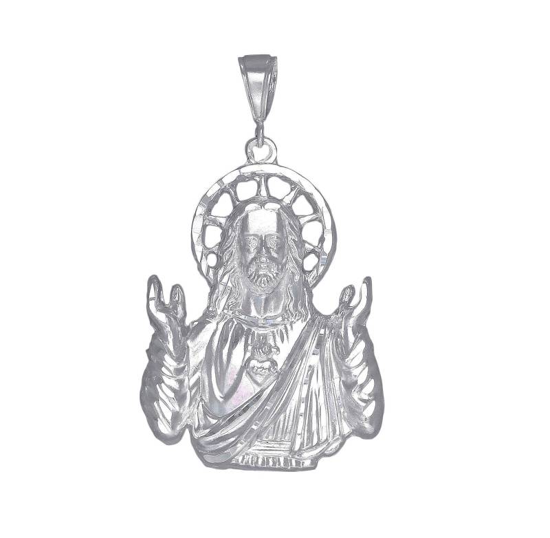 Große Silber Jesus Halskette 2, 5 Zoll 16 Gramm Mit Schnitt Diamant-Finish Und 24-Zoll-Kette Große Silber Jesus Halskette 2, 5 Zoll 16 Gramm Mit Schnitt Diamant-Finish Und 24-Zoll-Kette von EJewelryPlus