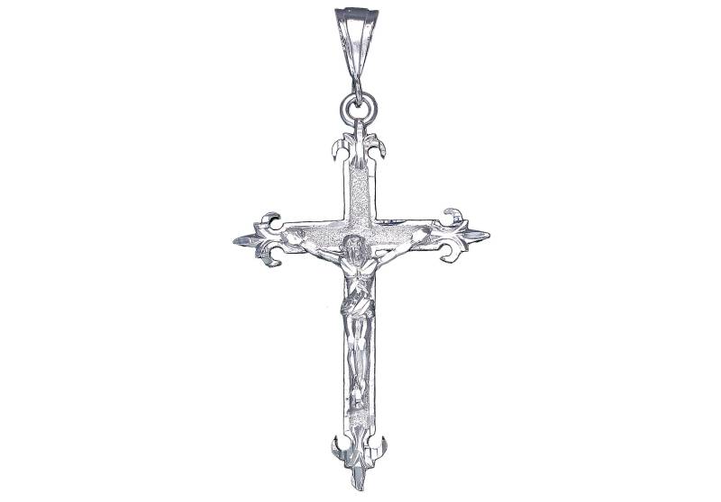 Große Silber Kreuz Mit Jesus Halskette 3, 2 Zoll 9 Gramm Schnitt Diamant-Finish Und 24-Zoll-Figaro-Kette Große Silber Kreuz Mit Jesus Halskette 3, 2 Zoll 9 Gramm Schnitt Diamant-Finish Und 24-Zoll-Figaro-Kette von EJewelryPlus