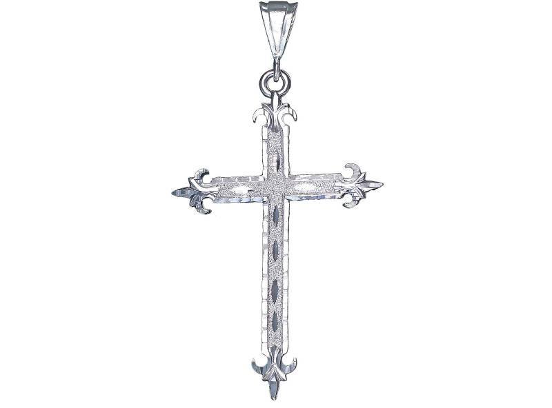 Große Silber Kreuz Ohne Jesus Halskette 3, 2 Zoll 6, 5 Gramm Mit Schnitt Diamant-Finish Und 24-Zoll-Figaro-Kette Große Silber Kreuz Ohne Jesus Halskette 3, 2 Zoll 6, 5 Gramm Mit Schnitt Diamant-Finish Und 24-Zoll-Figaro-Kette von EJewelryPlus