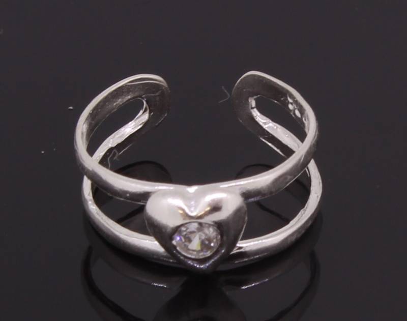 Herz Toe Ring Sterlingsilber Einstellbar Mit Cz Stein Herz Toe Ring Sterlingsilber Einstellbar Mit Cz Stein von EJewelryPlus