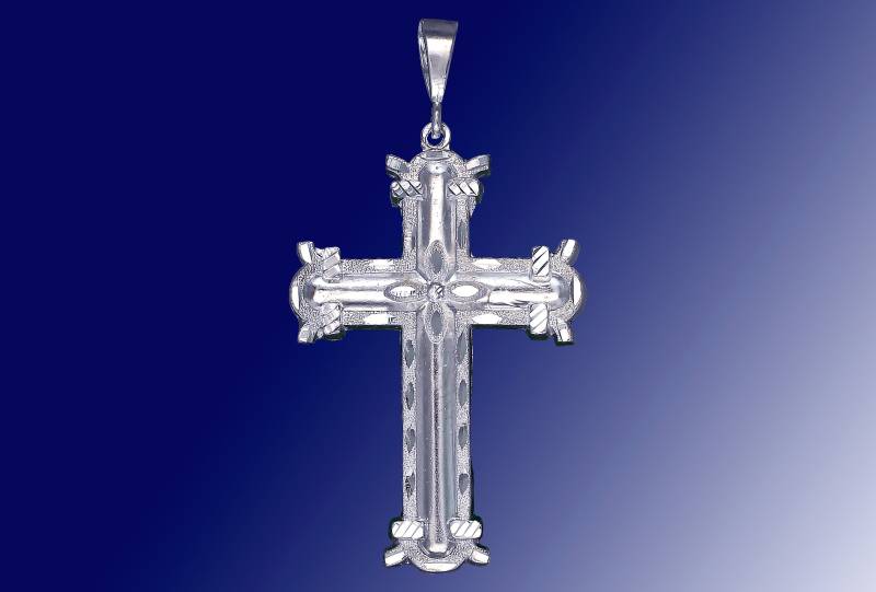 Riesige Sterling Silber Kreuz Ohne Jesus Halskette 4 Zoll 22 Gramm Mit Schnitt Diamant-Finish Und 24-Zoll-Figaro-Kette Riesige Sterling Silber Kreuz Ohne Jesus Halskette 4 Zoll 22 Gramm Mit Schnitt Diamant-Finish Und 24-Zoll-Figaro-Kette von EJewelryPlus
