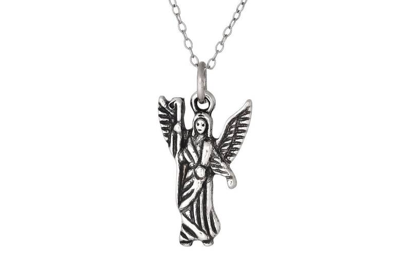 Silber .925 Erzengel Rafael, Engel Der Heilung, Charm Anhänger, Oxidiert | Hergestellt in Den Usa von EJewelryPlus