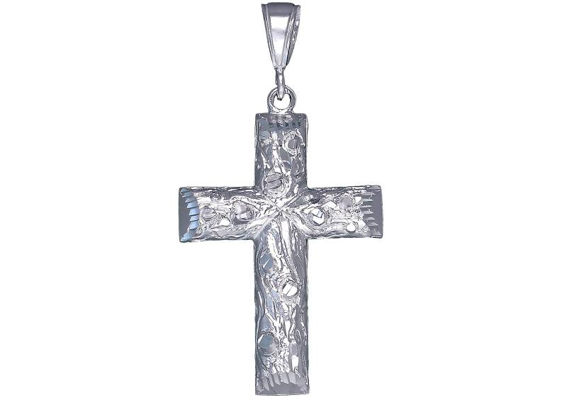 Silber-Baum-Design Zu Überqueren, Ohne Jesus Halskette 2, 3 Zoll 7 Gramm Mit Schnitt Diamant-Finish Und 24-Zoll-Figaro-Kette von EJewelryPlus
