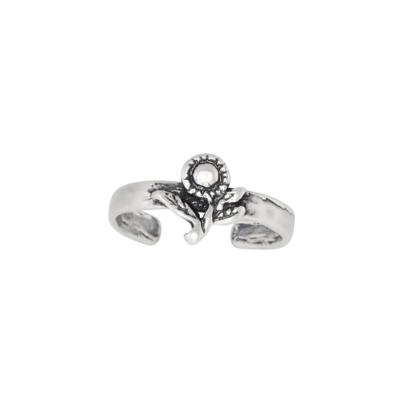 Sterling Silber 925 Blume Stil Zehenring Größenverstellbar | Hergestellt in Usa von EJewelryPlus