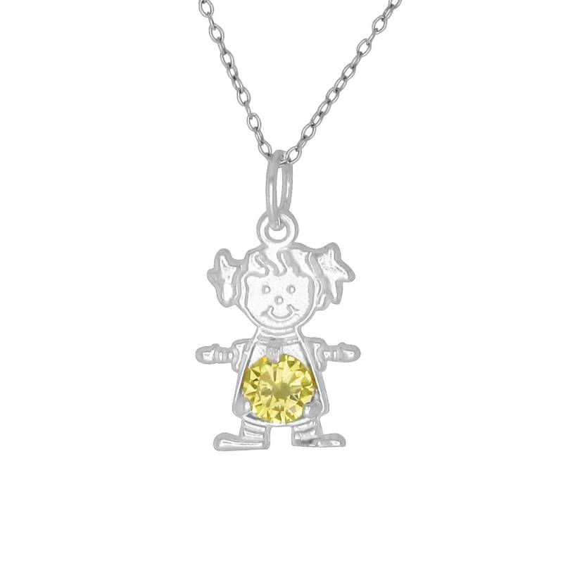 Sterling Silber 925 Glückliches Baby Mädchen Mit Geburtsstein November/Citrin, Zirkonia Stein. Charm Anhänger Halskette | Hergestellt in Usa Sterling Silber 925 Glückliches Baby Mädchen Mit Geburtsstein November/Citrin, Zirkonia Stein. Charm Anhänger Halskette | Hergestellt in Usa von EJewelryPlus