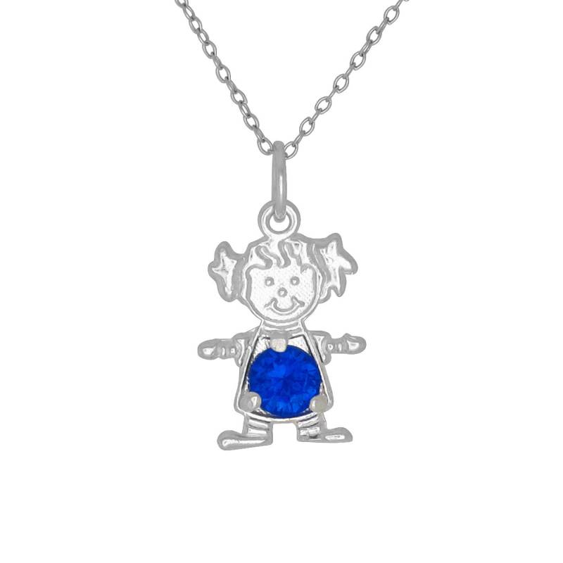 Sterling Silber 925 Glückliches Baby Mädchen Mit Geburtsstein September/Sapphire, Zirkonia Stein. Charm Anhänger Halskette | Hergestellt in Usa Sterling Silber 925 Glückliches Baby Mädchen Mit Geburtsstein September/Sapphire, Zirkonia Stein. Charm Anhänger Halskette | Hergestellt in Usa von EJewelryPlus
