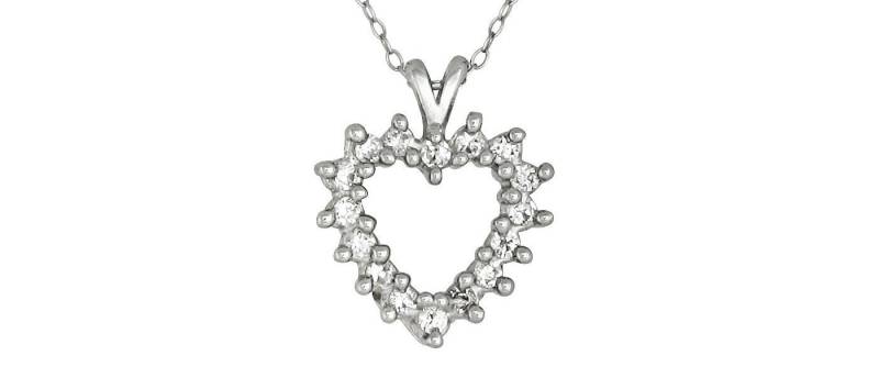 Sterling Silber 925 Herz Mit Zirkonia Steinen Halskette, Anhänger | Hergestellt in Usa von EJewelryPlus