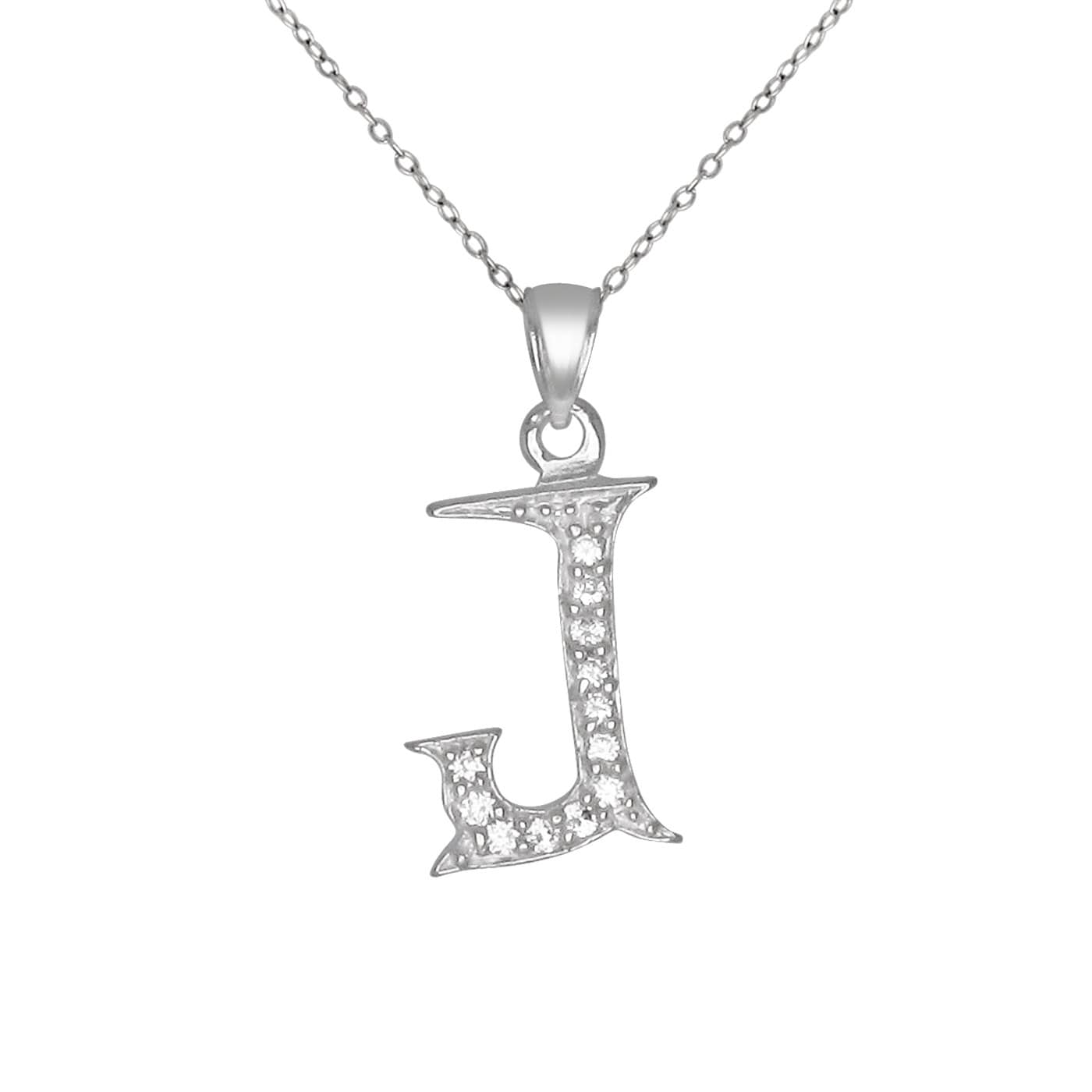 Sterling Silber 925 "J" Initial Anhänger Mit Zirkonia Steinen | Hergestellt in Usa Sterling Silber 925 "J" Initial Anhänger Mit Zirkonia Steinen | Hergestellt in Usa von EJewelryPlus