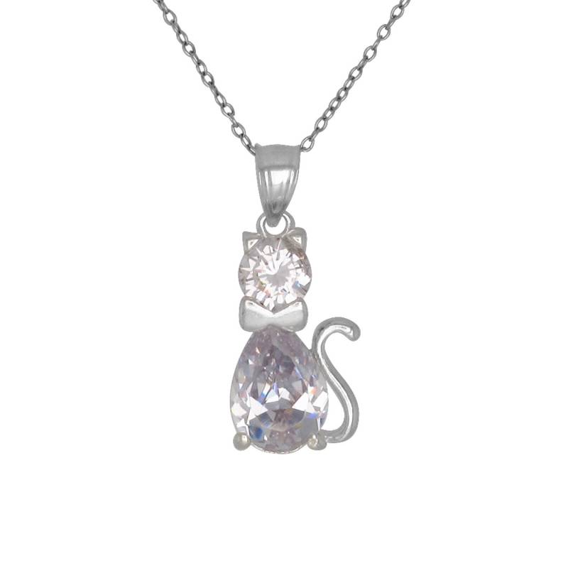 Sterling Silber 925 Katze, Kätzchen Mit Geburtsstein April/Diamant, Zirkonia Stein. Charm Anhänger Halskette | Hergestellt in Usa Sterling Silber 925 Katze, Kätzchen Mit Geburtsstein April/Diamant, Zirkonia Stein. Charm Anhänger Halskette | Hergestellt in Usa von EJewelryPlus