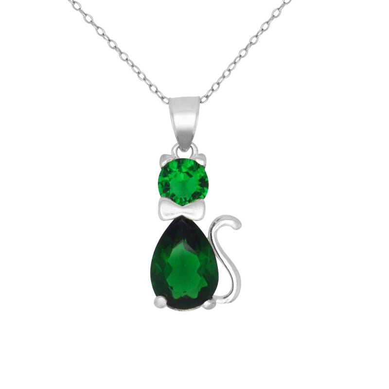 Sterling Silber 925 Katze, Kätzchen Mit Geburtsstein Mai/Smaragd, Zirkonia Stein. Charm Anhänger Halskette | Hergestellt in Usa Sterling Silber 925 Katze, Kätzchen Mit Geburtsstein Mai/Smaragd, Zirkonia Stein. Charm Anhänger Halskette | Hergestellt in Usa von EJewelryPlus