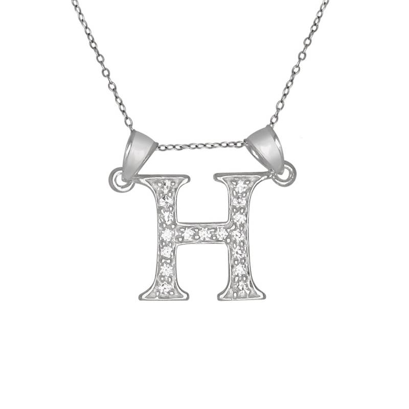 Sterling Silber 925Er "H" Erste Anhänger Mit Zirkonia Steinen | Hergestellt in Usa Sterling Silber 925Er "H" Erste Anhänger Mit Zirkonia Steinen | Hergestellt in Usa von EJewelryPlus