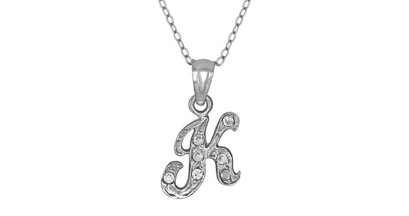 Sterling Silber 925Er "K" Erste Anhänger Mit Zirkonia Steinen | Hergestellt in Usa Sterling Silber 925Er "K" Erste Anhänger Mit Zirkonia Steinen | Hergestellt in Usa von EJewelryPlus