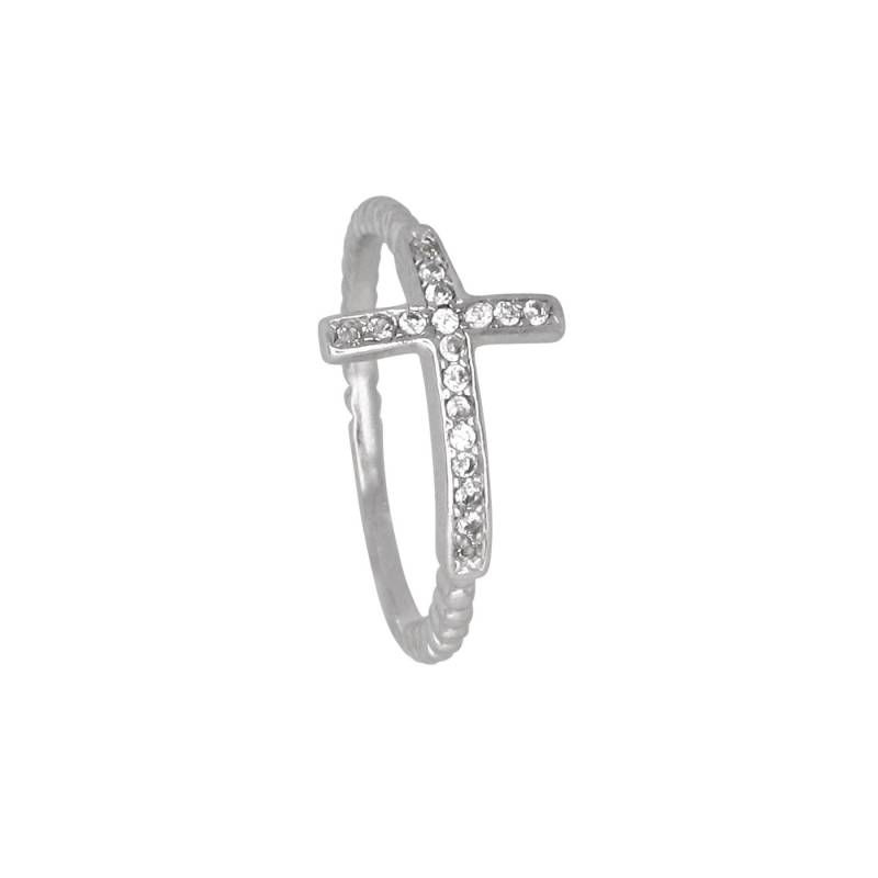 Sterlingsilber.925 Kreuz Ring Mit Zirkonia Steinen Größen 4-10 | Hergestellt in Usa von EJewelryPlus