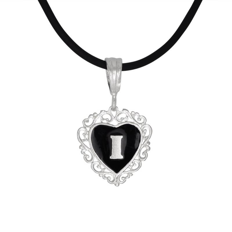 Ursprünglichen Charme Silber Schmuck Mit Schwarzer Emaille Herz Geformt von EJewelryPlus