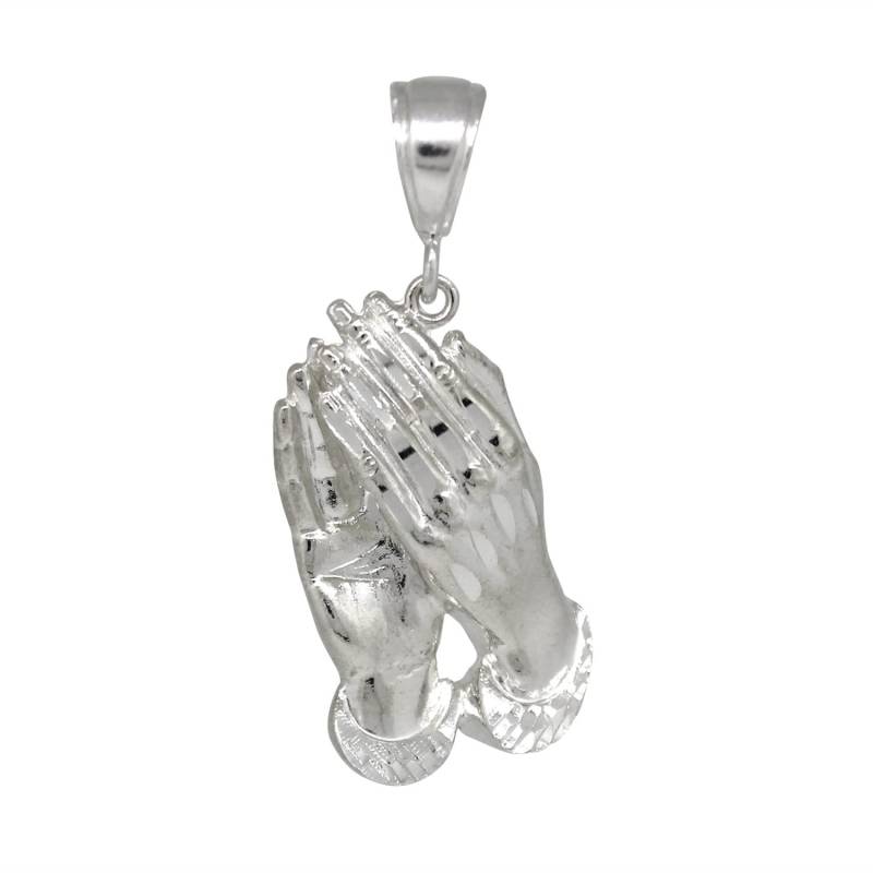 sterling Silber 925 Betende Hände Charm Anhänger Religiösen Handgefertigt in Den Usa von EJewelryPlus