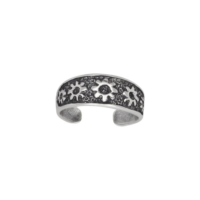 sterling Silber 925 Blume Zehenring Größenverstellbar | Hergestellt in Usa von EJewelryPlus